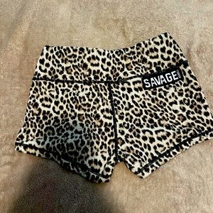 Savage barbell small leopard shorts